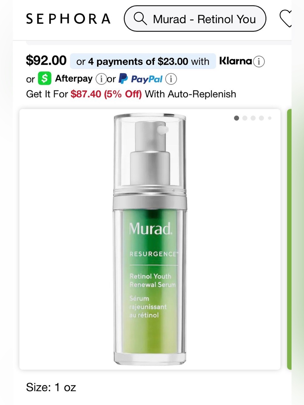 Murad Resurgence Retinol Youth Renewal Serum